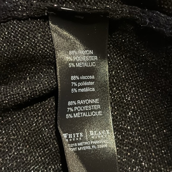 White House Black Market Women’s Extra Small Fringed Asymmetrical Hem Sparkle - Picture 7 of 7